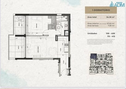 Apartamento en venta  de 1 dormitorio en playa Mansa, primera linea