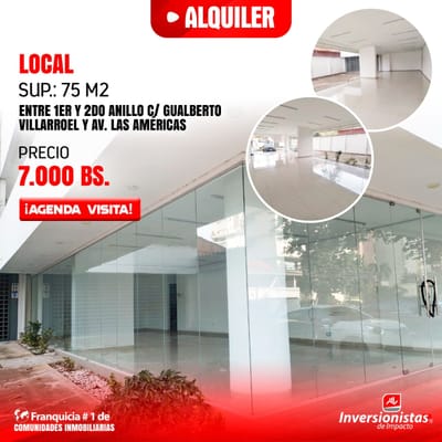LOCAL EN ALQUILER CERCA DE AVENIDA LAS AMÉRICAS