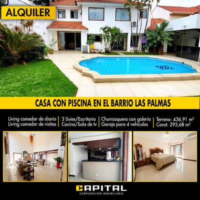 Casa en alquiler en Condominio Zona Las Palmas