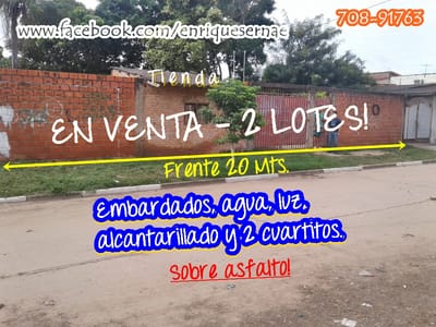 DE OCASION 1 LOTE EMBARDADO CON 2 CUARTOS - SATELITE NORTE!