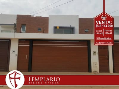 HERMOSA CASA A ESTRENAR Av. Beni 8vo Anillo - Zona Norte