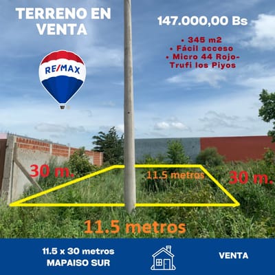Terreno Estratégico en Mapaiso Sur 1 DOBLE VIA LA GUARDIA