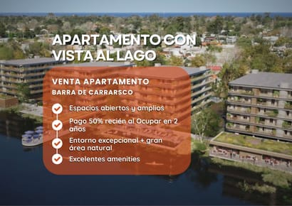 Venta Apartamento 3 Dormitorios -Vista al lago+Parrillero -Amenities