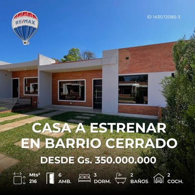 Casa a estrenar en Barrio Cerrado