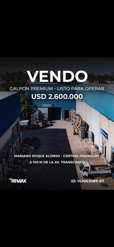 VENDO GALPON PREMIUN LISTO PARA OPERAR