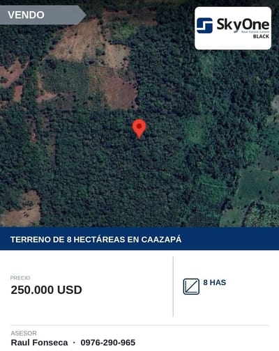 PROPIEDAD DE 8 HECTAREAS CON CANTERA HABILITADA