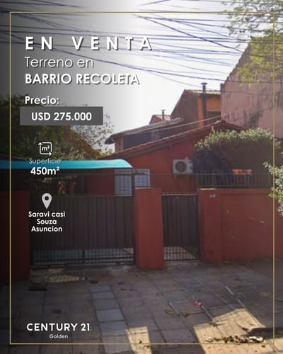 TERRENO EN VENTA PARA INVERSIONISTAS – BARRIO RECOLETA | ASUNCIÓN