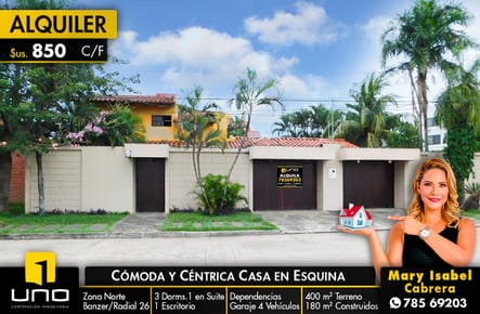 Cómoda y céntrica casa en esqina 