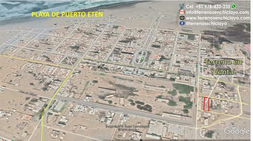 ¡DE OPORTUNIDAD! EXCELENTE Y AMPLIO TERRENO DE 544 M2 , FRENTE A PUERTO ETEN ..C