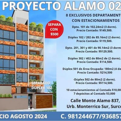 VIVE O INVIERTE EN SURCO INICIO DE OBRA AGOSTO  PRECIOS DE PREVENTA