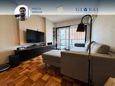 Apartamento 2 Dormitorios Amoblado en Alquiler – Pocitos . Cochera doble.