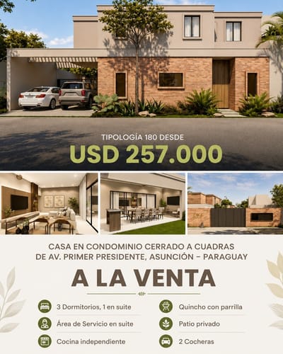 Residencia En Condominio Cerrado En Asuncion