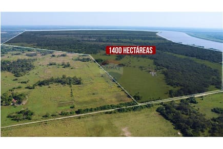 Vendo Terreno de 1400 Hectáreas en Pilar, Sobre el Río Paraguay 