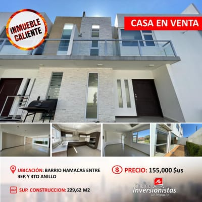 HERMOSA CASA MODERNA DE 4 DORMITORIOS EN VENTA  