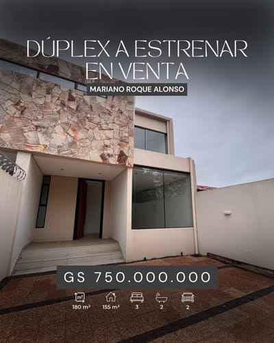 DÚPLEX A ESTRENAR EN VENTA EN MARIANO ROQUE ALONSO