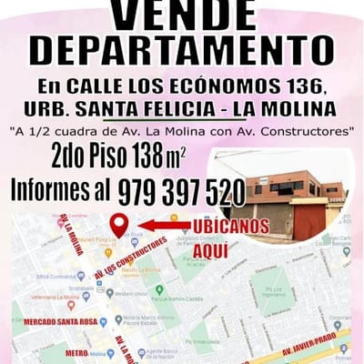 HERMOSO DEPARTAMENTO EN URB STA FELICIA A  CDRA AV LA MOLINACONSTRUCTORES