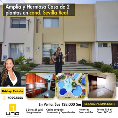 CASA EN VENTA DE 2 PLANTAS SEVILLA REAL 