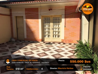 EN VENTA CASA COMERCIAL PRÓXIMO HEROÍNAS Y OQUENDO 