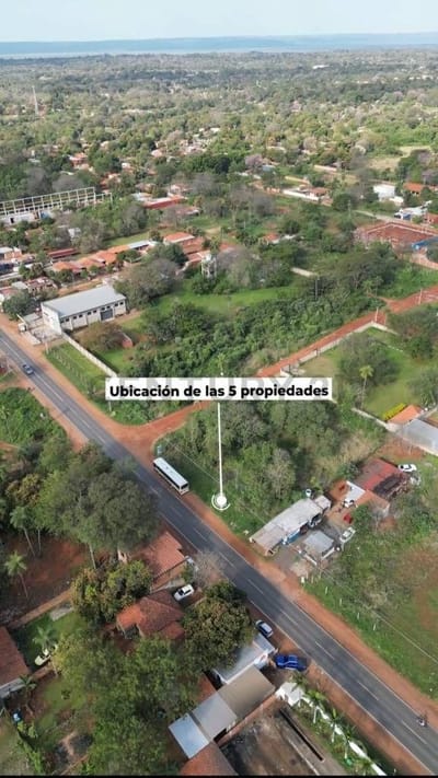 Vendo 5 lotes juntos en Limpio sobre ruta Luque-San Ber