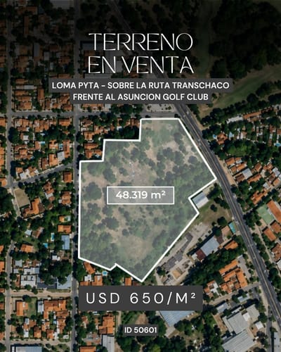 EN VENTA – TERRENO SOBRE RUTA TRANSCHACO 48.319m2