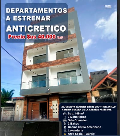 Departamento Anticretico 3 Dormitorios
