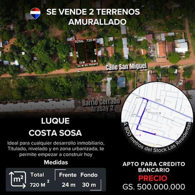 VENTA TERRENO EN LUQUE 