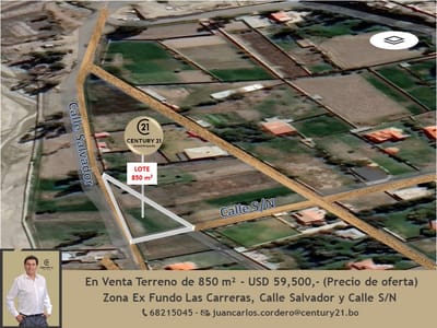 En venta Hermoso Terreno de 850 m2 en Carreras - Río Abajo
