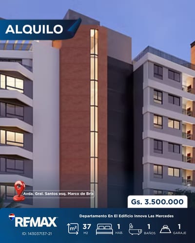  Alquiler en Edificio Innova Barrio Las Mercedes