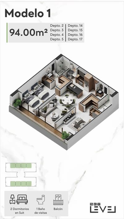 Departamentos En Preventa "sky Level" De 1d Y 2d Diciembre 2026
