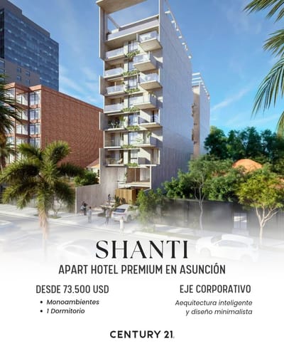 Depto en Shanti Apart Hotel en Eje Corporativo