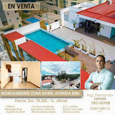 MONOAMBIENTE EN VENTA, ZONA NORTE