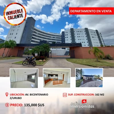 HERMOSO DEPARTAMENTO EN VENTA EN EL URUBO