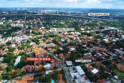 Vendo Terreno de 390 M2 en Asunción, Barrio Recoleta 