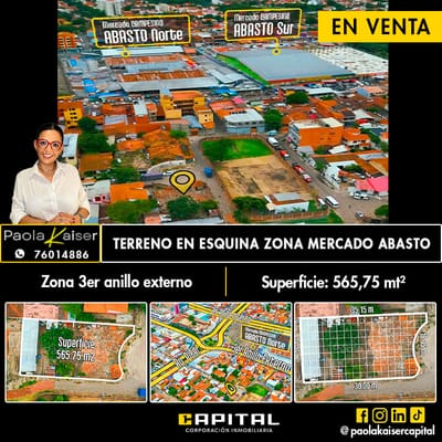 Terreno comercial en venta Zona Mercado abasto, Santa Cruz