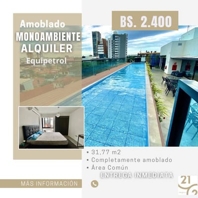 EN EQUIPETROL,ALQUILER MONOAMBIENTE AMOBLADO