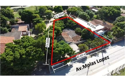 VENDO TERRENO-ASUNCION - s/MOLAS LOPEZ 645m2