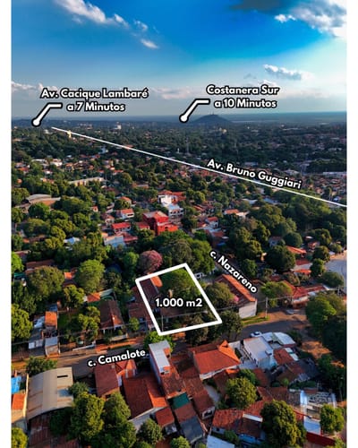 Vendo Terreno 1000m2 Con Depósito En Lambaré Zona Bruno Guggiari
