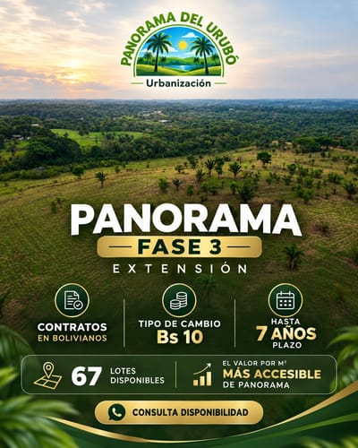 Terrenos pequeños en urbanizacion en el Urubo