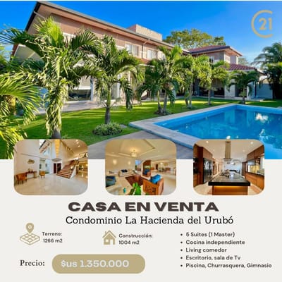 CASA DE LUJO EN VENTA Condominio La Hacienda del Urubó 