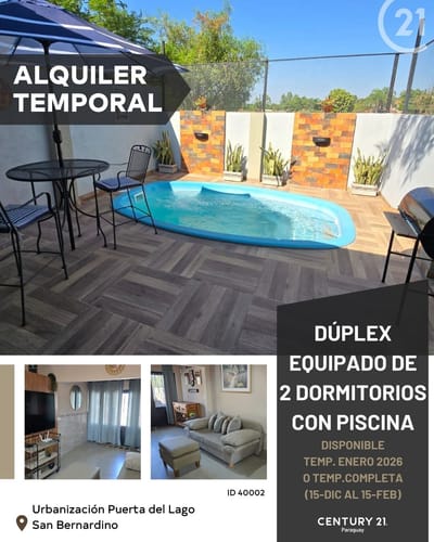 Alquilo duplex en San ber !! Amoblada ! Enero Gs 12 millones ! 