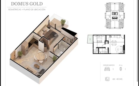 (Pre-Venta) Domus Gold Departamento 1 dormitorio