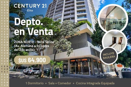 DEPARTAMENTO DE 1 DORMITORIO EN VENTA TORRE VENTO