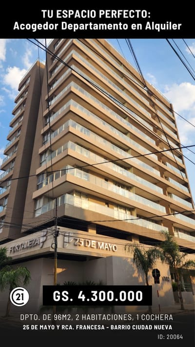 ALQUILO DPTO EN FORTALEZA 25 DE MAYO 