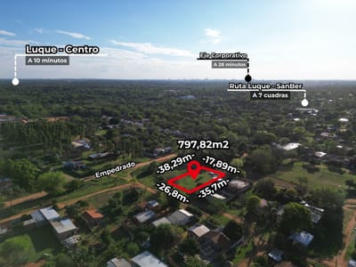 Oportunidad en Luque! Terreno de 800 m² con salida de calle a calle