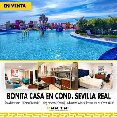 CASA EN VENTA EN COND. SEVILLA REAL
