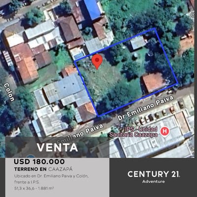 VENDO AMPLIO TERRENO EN CAAZAPA FRENTE A IPS‼️