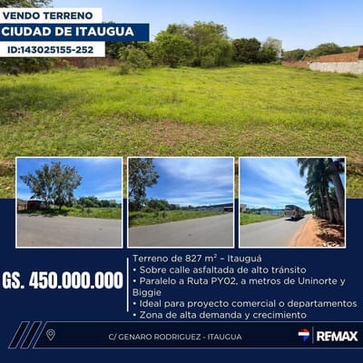 EN VENTA TERRENO EN ITAUGUA