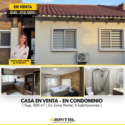CASA DE 3 DORMITORIOS EN VENTA – DENTRO DE CONDOMINIO CERRADO