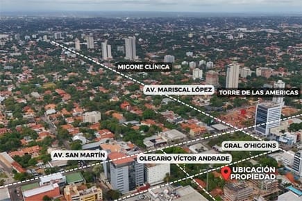 Vendo esquina de 1076 m2 en Villa Morra 