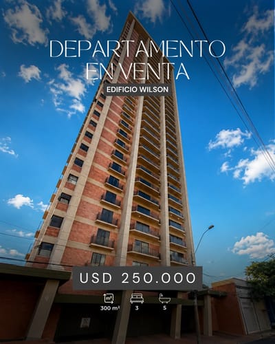 Vendo Exclusivo Departamento en el Edificio Wilson – Centro de Asunción